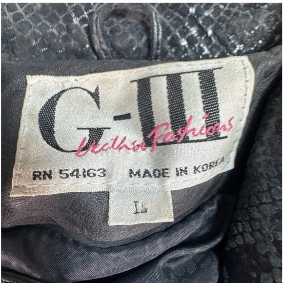 Vintage Leather Jacket G-III G3 Women's Large Black Coat Short Waist Length - Picture 8 of 8